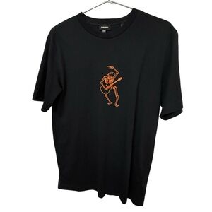 Diesel XXX High End Embroidered Skelton Rock Guitar Black Men’s M Successful